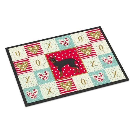 Carolines Treasures 24 x 36 in. English Toy Terrier No.2 Love Indoor or Outdoor Mat CK5833JMAT